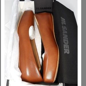Jil Sander Squared Toe Slip On Ballerina Pumps